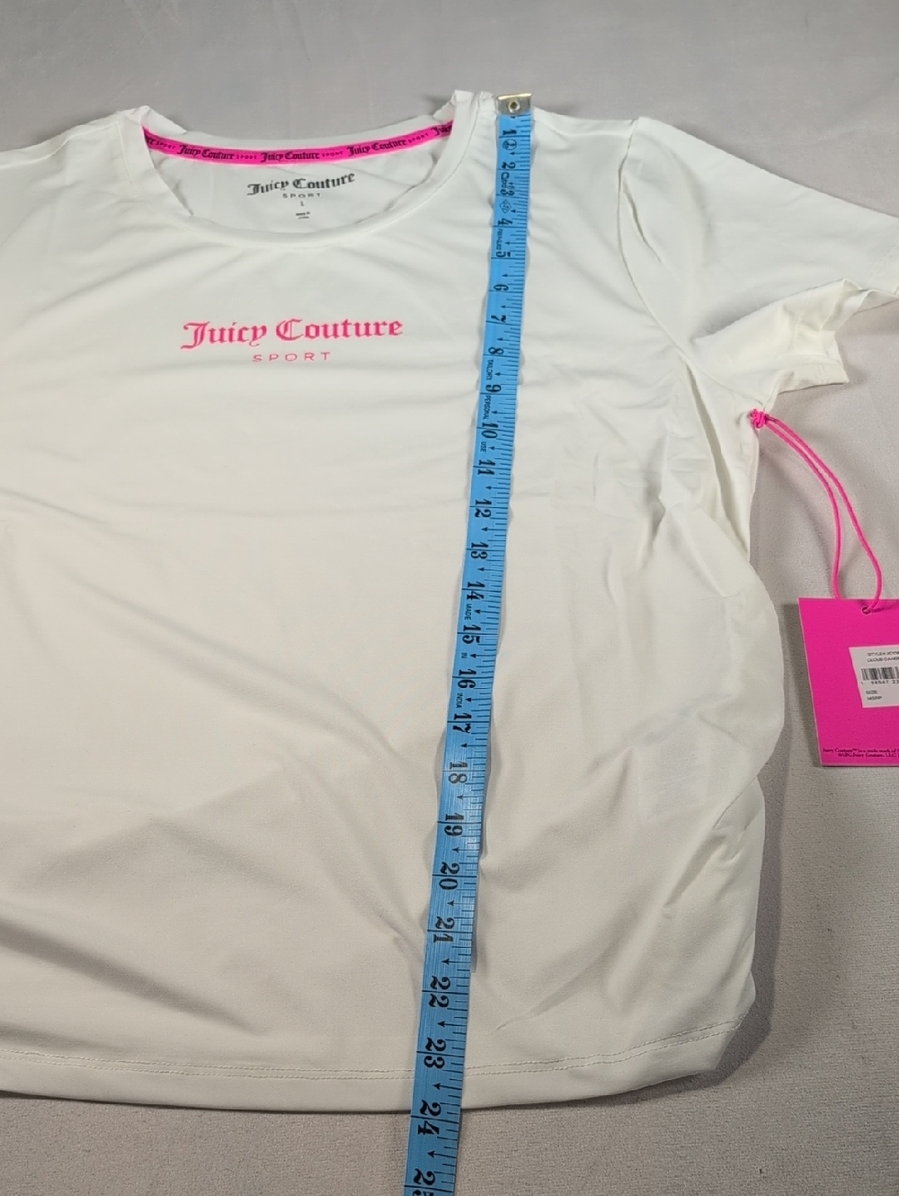 Juicy Couture Sport Cloud DancerRuched T-Shirt Size Large - Picture 6 of 8